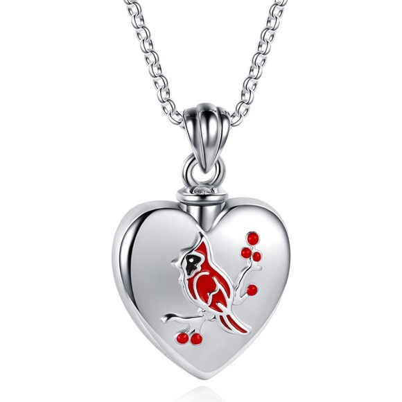 18k 925 Cardinal Bracelet Urn Keepsake Loved Ones Memorial Jewelry - Picture 5 of 11